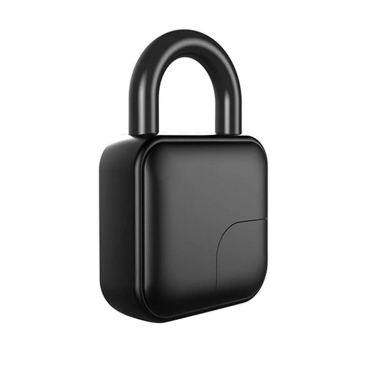 Cadenas biométrique IP65, ouverture empreinte digitale, sécurité sans clé, design compact et robuste.