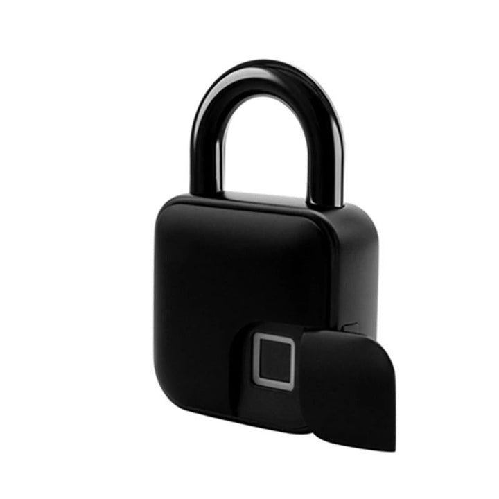 Cadenas biométrique IP65, ouverture empreinte digitale, sécurité sans clé, design compact et robuste.