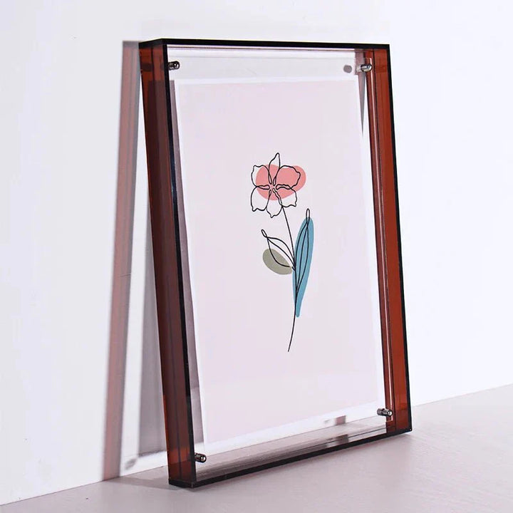 Cadre photo acrylique transparent coloré. Design moderne, élégant.  Parfait pour photos & déco.