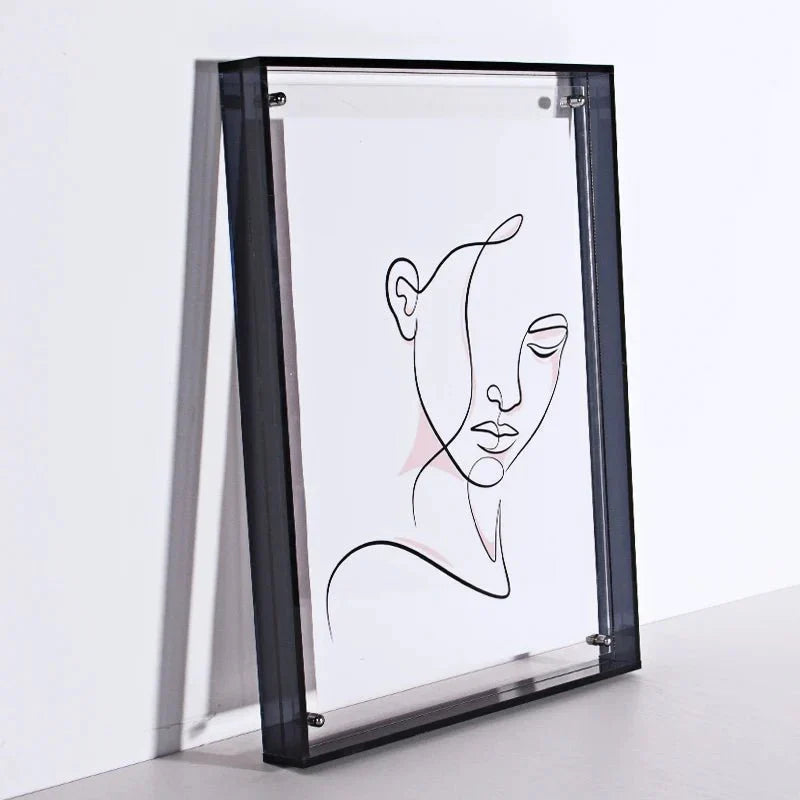 Cadre photo acrylique transparent coloré. Design moderne, élégant.  Parfait pour photos & déco.