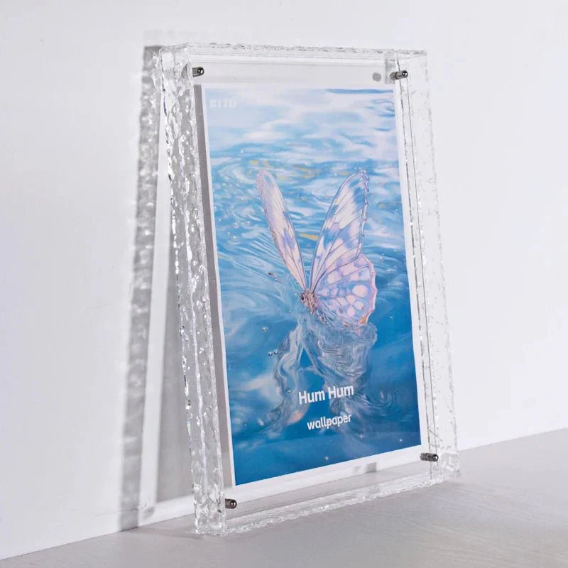 Cadre photo acrylique transparent coloré. Design moderne, élégant.  Parfait pour photos & déco.