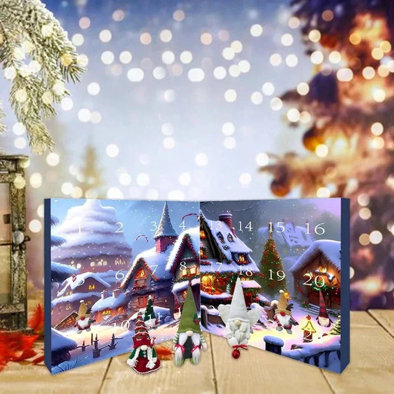 "Calendrier de l'Avent avec 5 gnomes en peluche colorés; surprise de Noël pour enfants, décoration festive 2024"