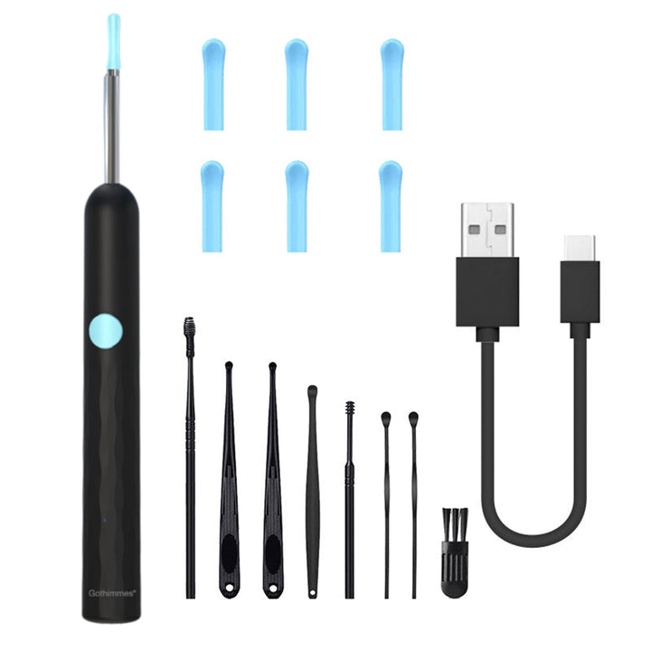 Caméra auriculaire LED HD. Nettoyage oreilles facile et sûr.  Visibilité optimale grâce à 6 LED.