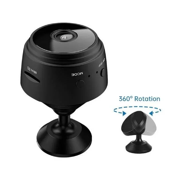 Caméra de recul HD sans fil noire, vision nocturne, montage ajustable, idéale pour sécurité véhicule, connexion smartphone.