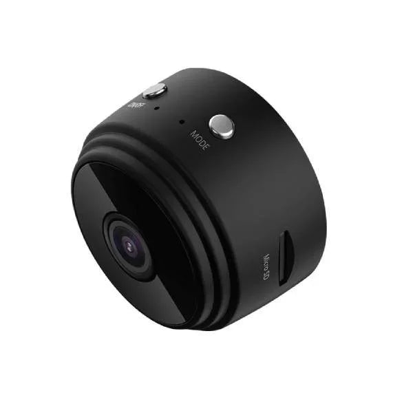 Caméra de recul HD sans fil noire, vision nocturne, montage ajustable, idéale pour sécurité véhicule, connexion smartphone.