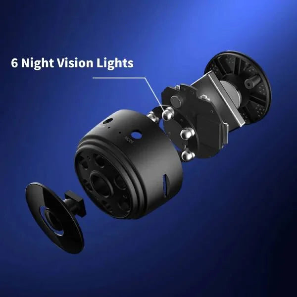 Caméra de recul HD sans fil noire, vision nocturne, montage ajustable, idéale pour sécurité véhicule, connexion smartphone.