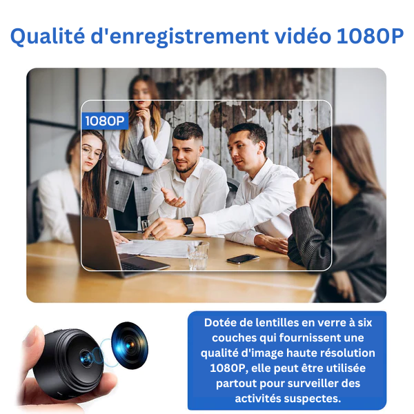 Caméra sécurité enfant HD discrète. Surveillance haute définition, petite taille, vision nocturne.