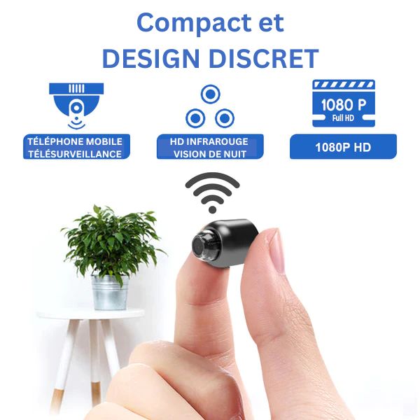 Caméra sécurité enfant HD discrète. Surveillance haute définition, petite taille, vision nocturne.