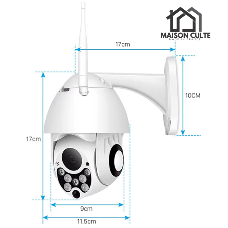 Caméra surveillance extérieure sans fil, installation facile, résistante météo pour sécurité domestique optimale.
