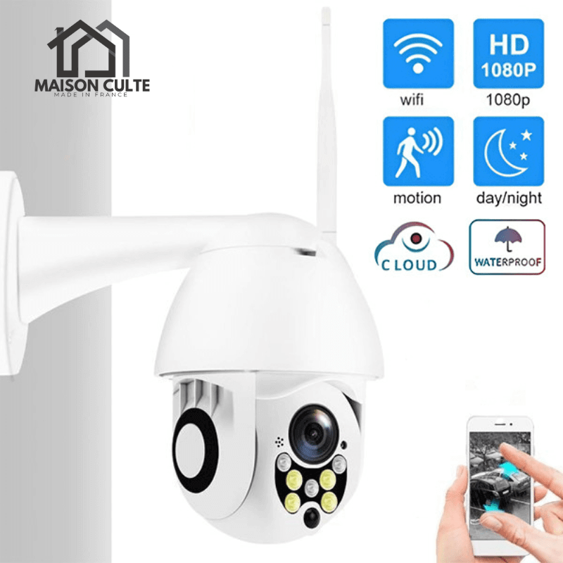 Caméra surveillance extérieure sans fil, installation facile, résistante météo pour sécurité domestique optimale.