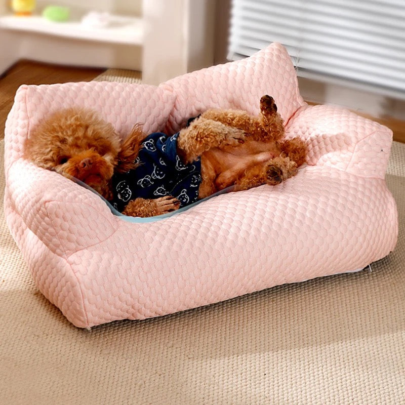 Canapé rafraîchissant pour chien. Coussin confortable et frais pour animaux. Idéal été.