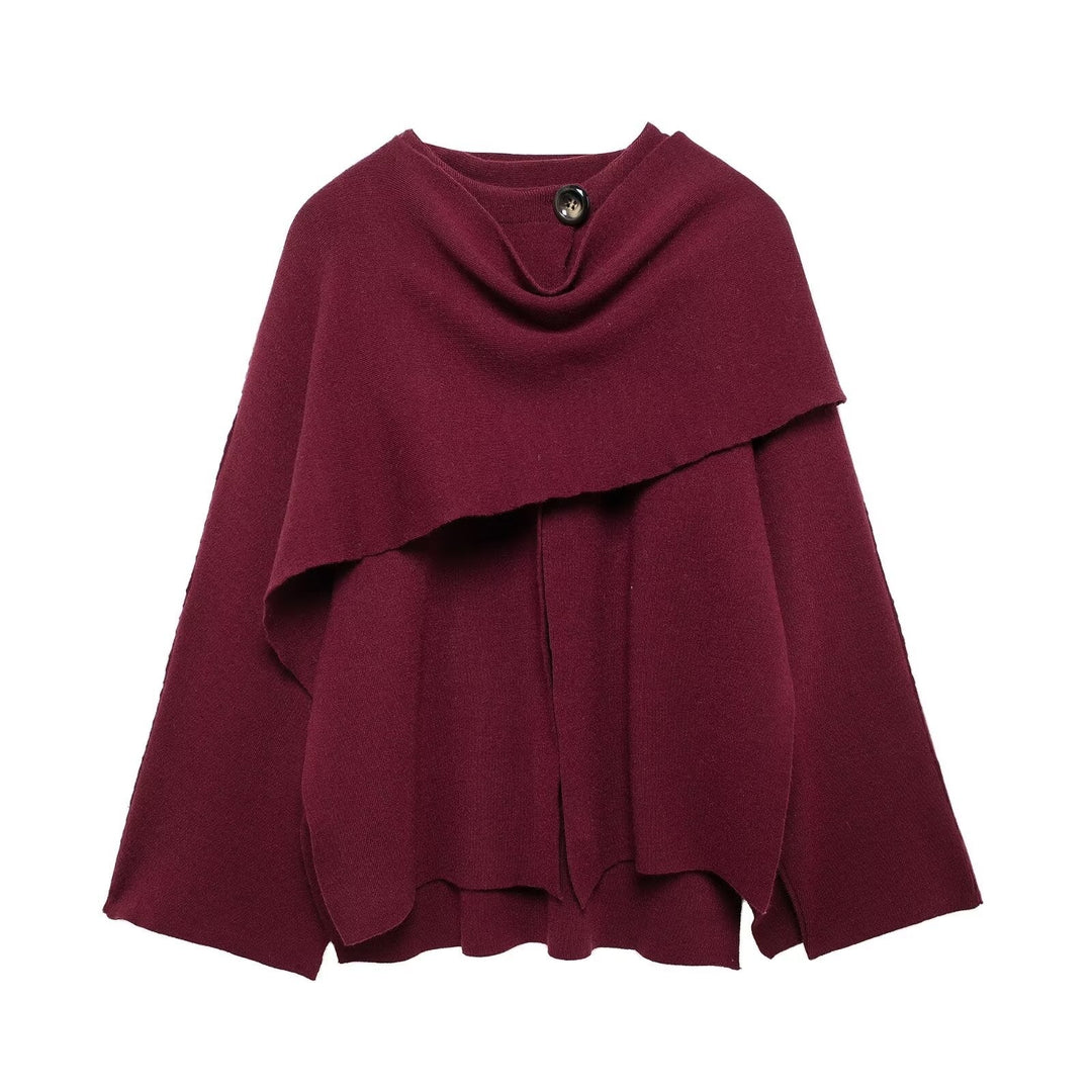 Manteau cape femme style asymétrique. Élégant et confortable, parfait pour l'hiver et l'automne.