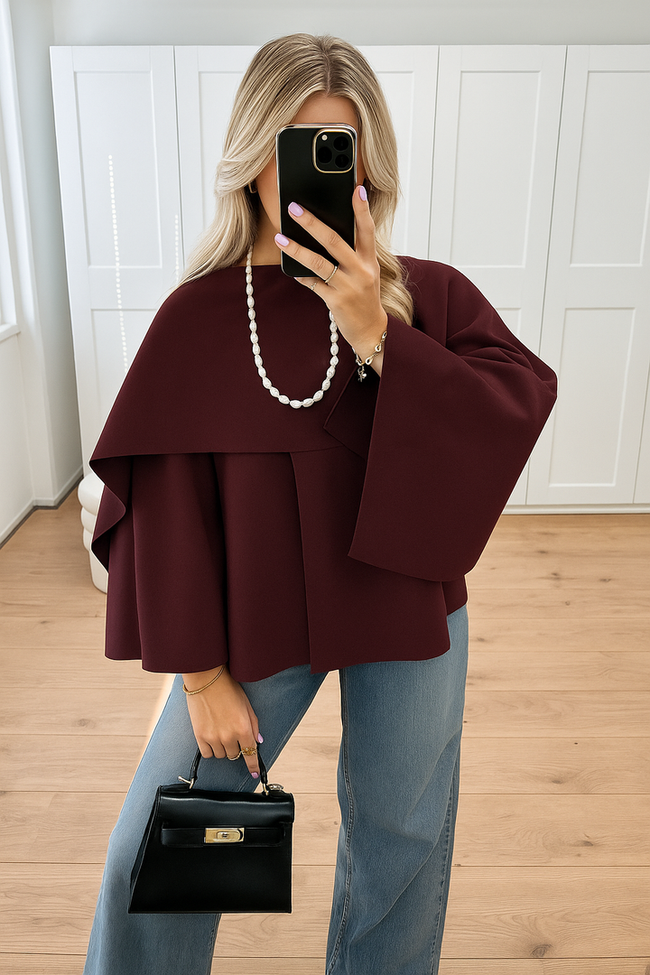 Cardigan cape femme asymétrique. Confortable et chic, parfait pour la mi-saison et l'hiver.