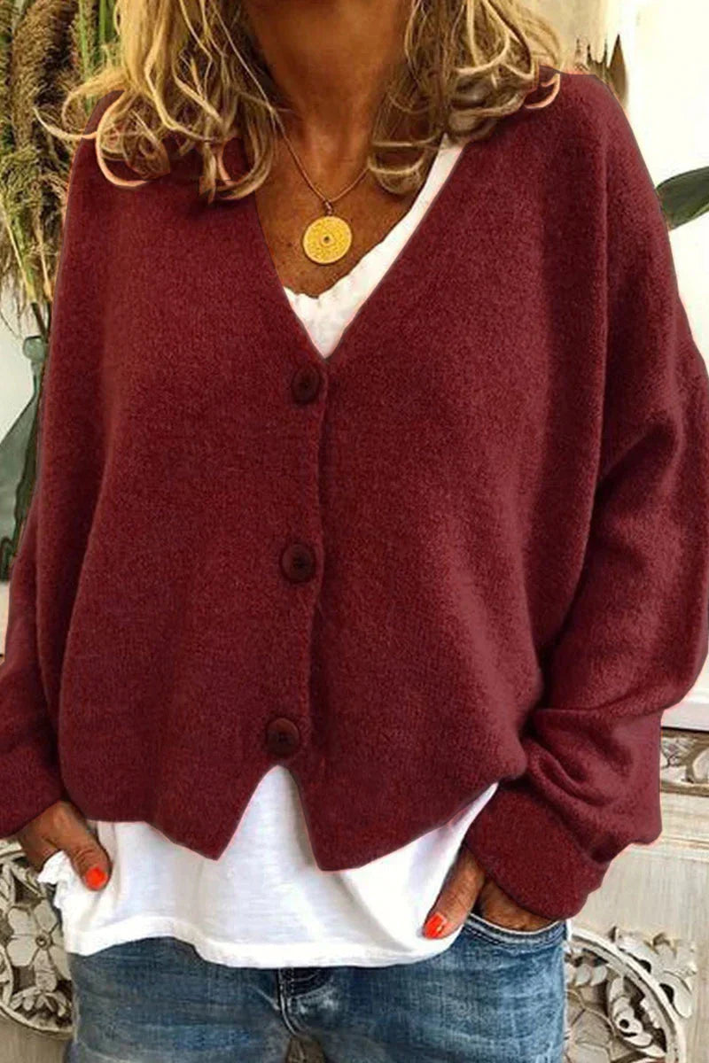 Adoptez le chic décontracté avec ce cardigan femme en tricot, design patchwork et manches longues.