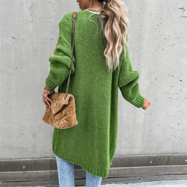 Kimono cardigan femme kaki, vêtement long élégant, parfait pour le confort et le style.