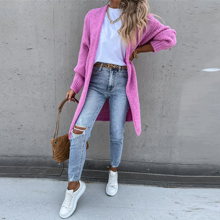 Cardigan femme rose, style kimono oversize, confort et élégance pour toutes occasions.