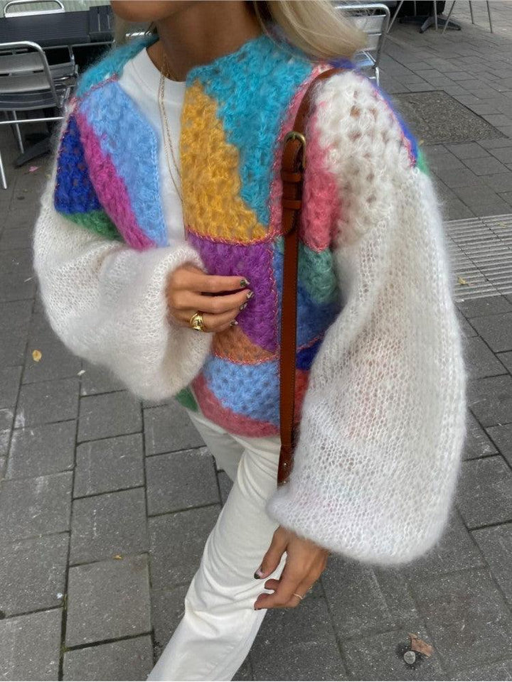 Cardigan tricoté femme, chaud et élégant.  Parfait pour l'automne/hiver.
