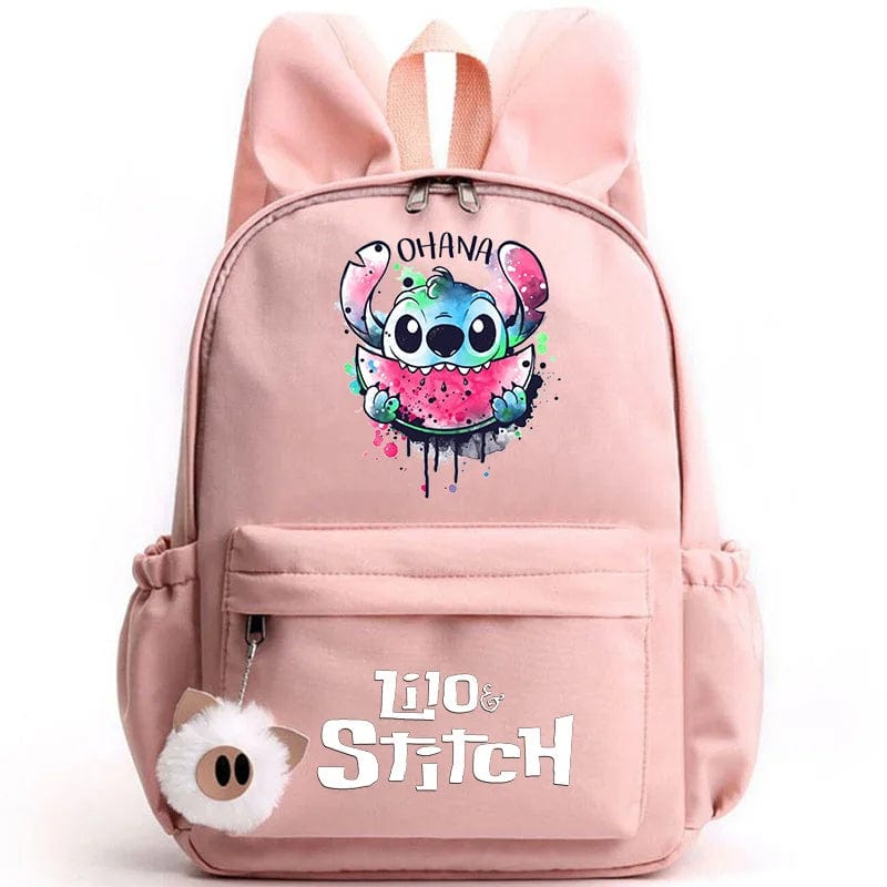 Cartable enfant, design mignon, compartiments multiples, porte-clés inclus. Idéal rentrée scolaire.