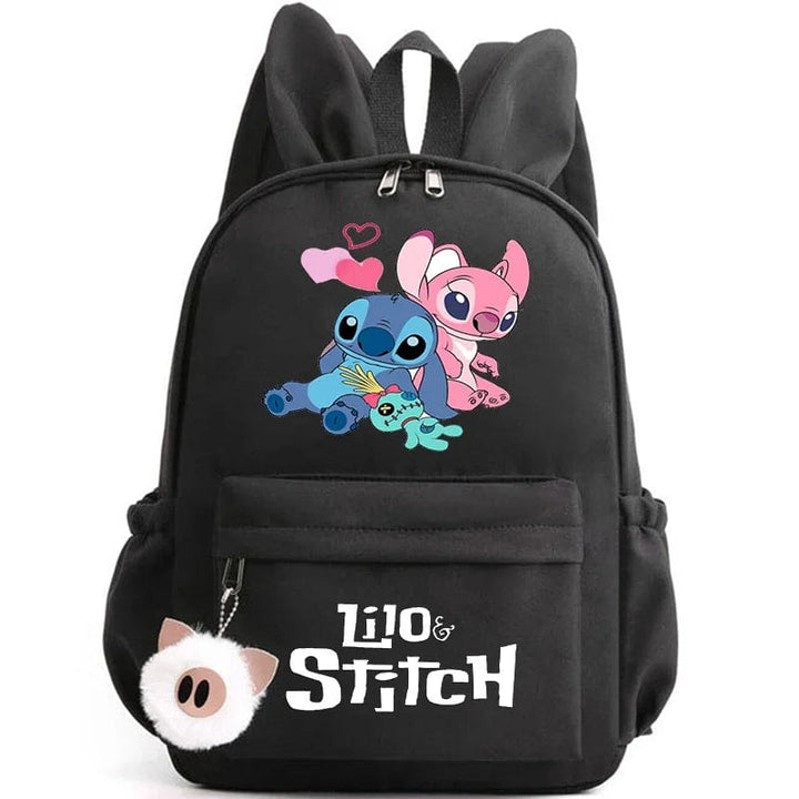 Cartable enfant, design mignon, compartiments multiples, porte-clés inclus. Idéal rentrée scolaire.
