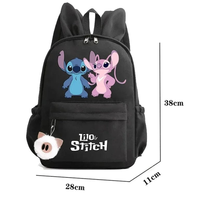 Cartable enfant, design mignon, compartiments multiples, porte-clés inclus. Idéal rentrée scolaire.