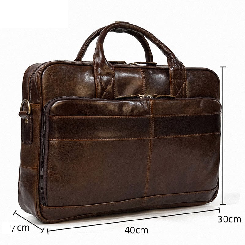 Sac professionnel homme en cuir véritable, cartable noir design pour un look sophistiqué