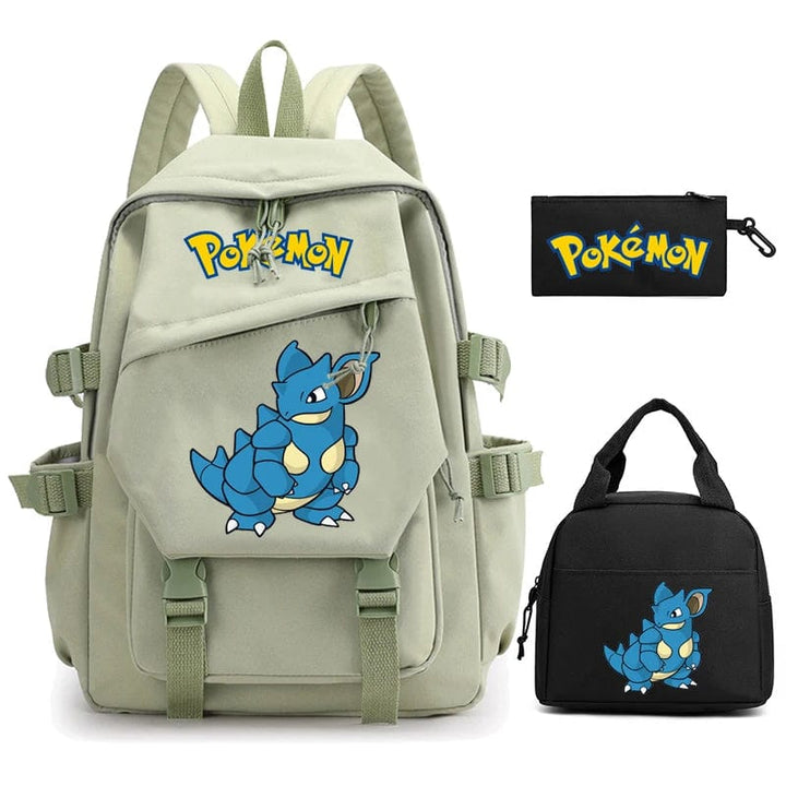 "Cartable Pokémon coloré avec Pikachu, design spacieux pour livres et fournitures scolaires, idéal rentrée scolaire."