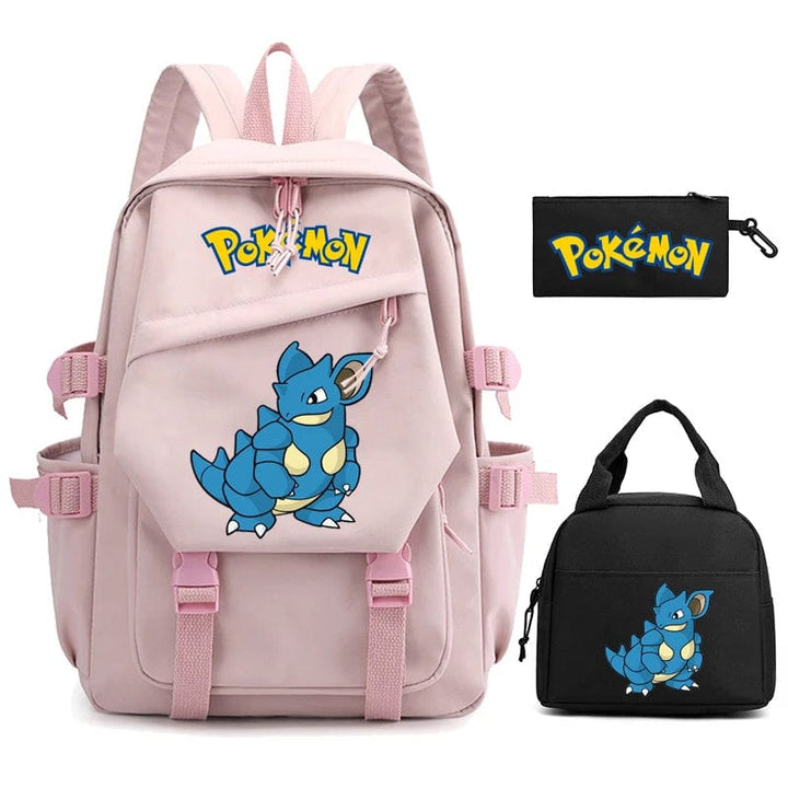 "Cartable Pokémon coloré avec Pikachu, design spacieux pour livres et fournitures scolaires, idéal rentrée scolaire."