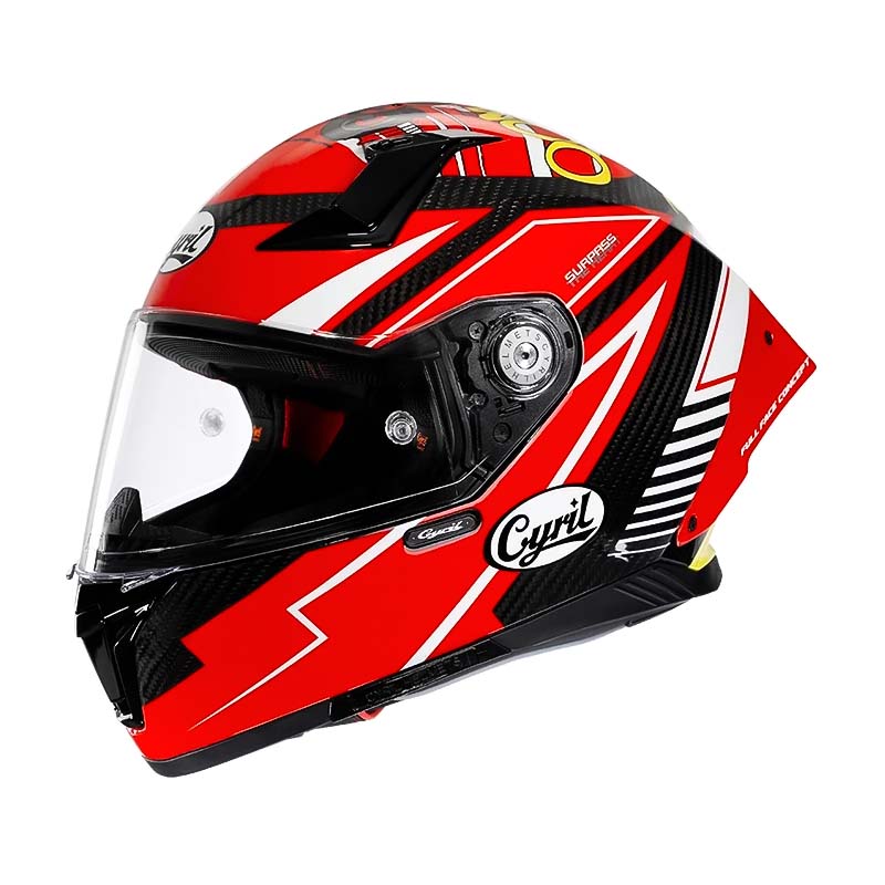 Casque moto intégral léger, fibre carbone.  Design aérodynamique, homologué DOT/ECE. Sécurité et confort.