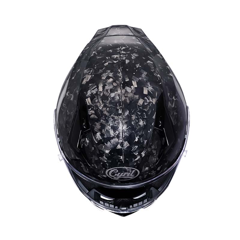 Casque moto intégral léger, fibre carbone.  Design aérodynamique, homologué DOT/ECE. Sécurité et confort.