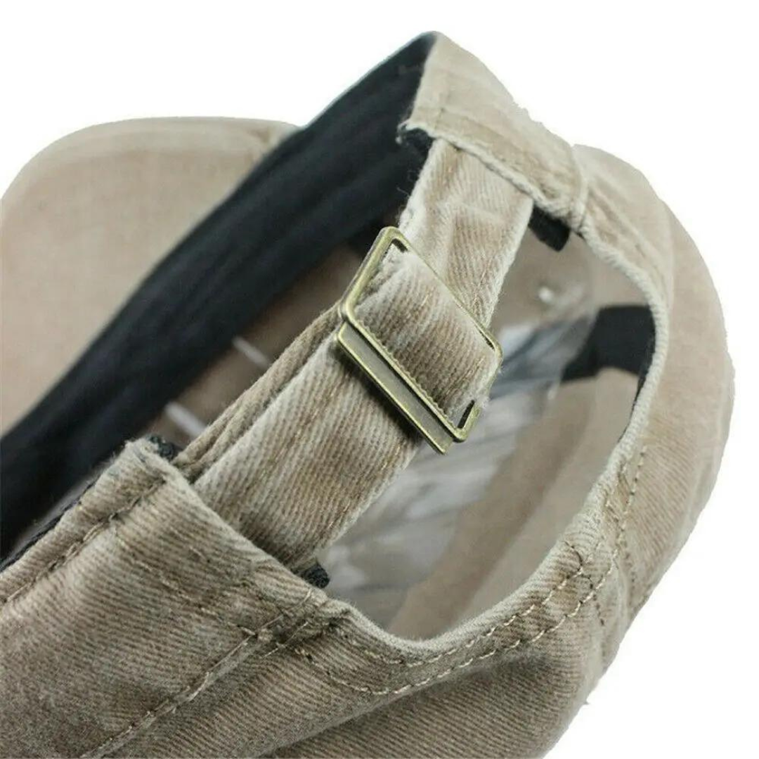 "Casquette militaire rétro homme ajustable, vue de profil, couleur kaki, design vintage moderne, matériau respirant."