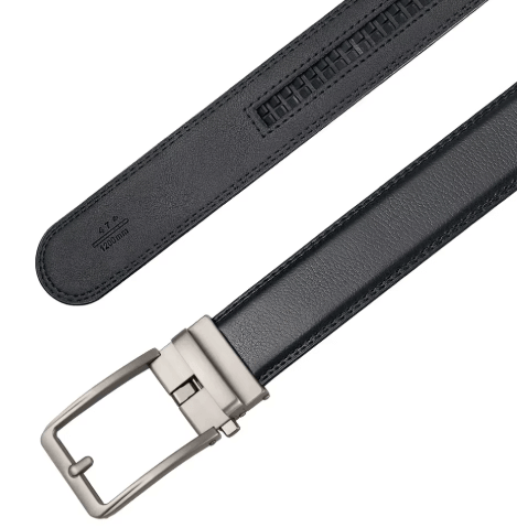 Ceinture en cuir ajustable sans trou, élégante avec finitions soignées, en noir et marron pour style moderne et confort optim