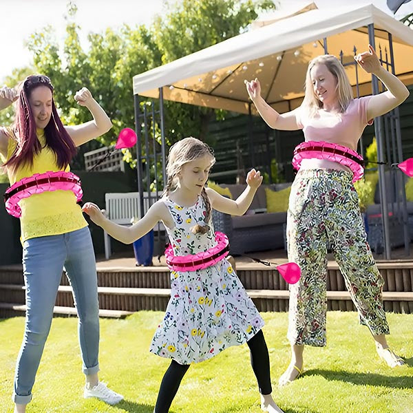 "Cerceau fitness hula hoop coloré et pondéré, idéal pour brûler des calories et tonifier les muscles à domicile."