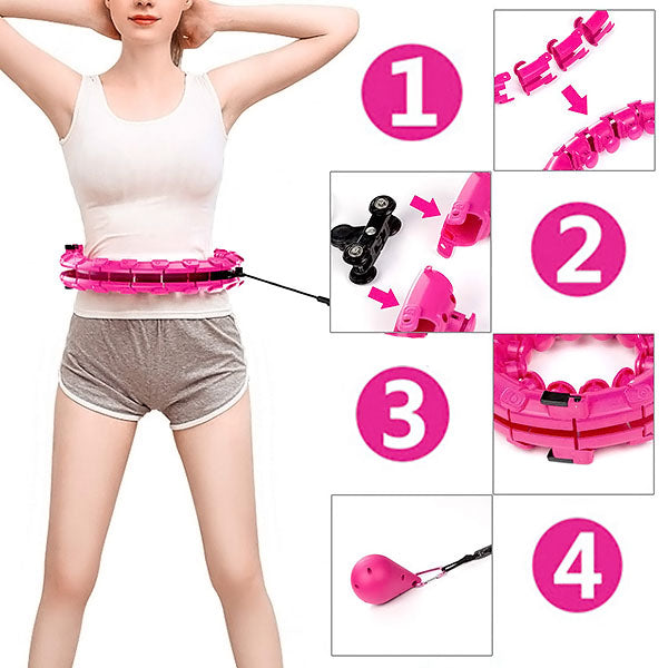 "Cerceau fitness hula hoop coloré et pondéré, idéal pour brûler des calories et tonifier les muscles à domicile."