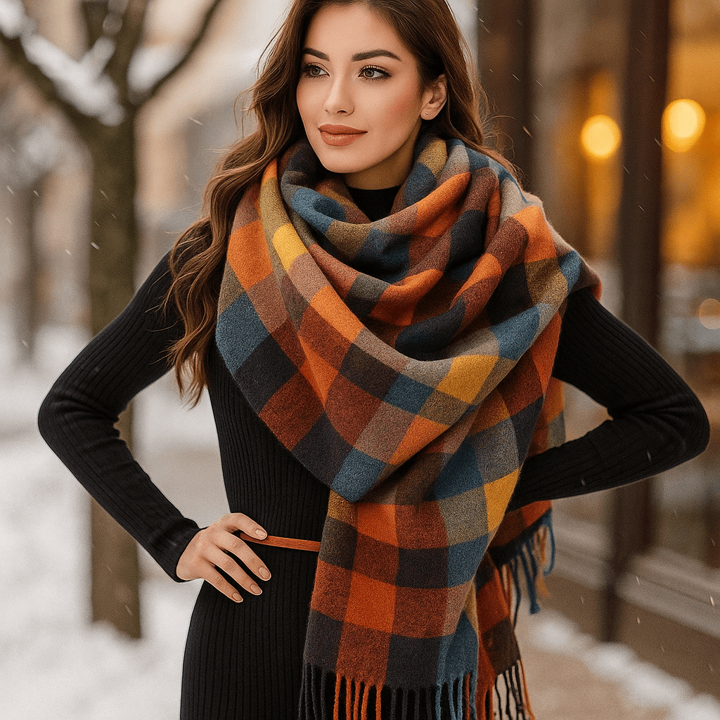 Écharpe cachemire femme ultra douce, chaleur hivernale et confort automnal.