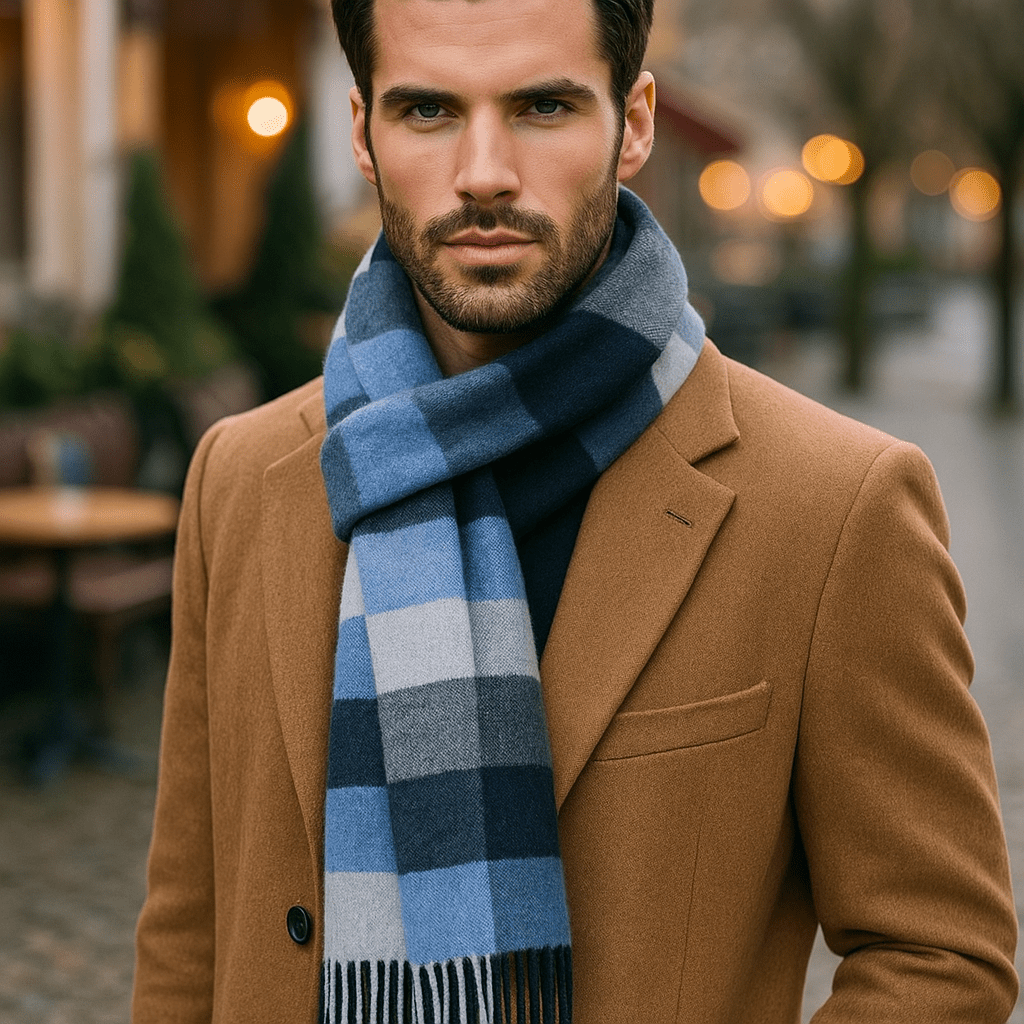 Écharpe élégante et chaude, un accessoire hiver mode masculine essentiel pour le quotidien ou les occasions.