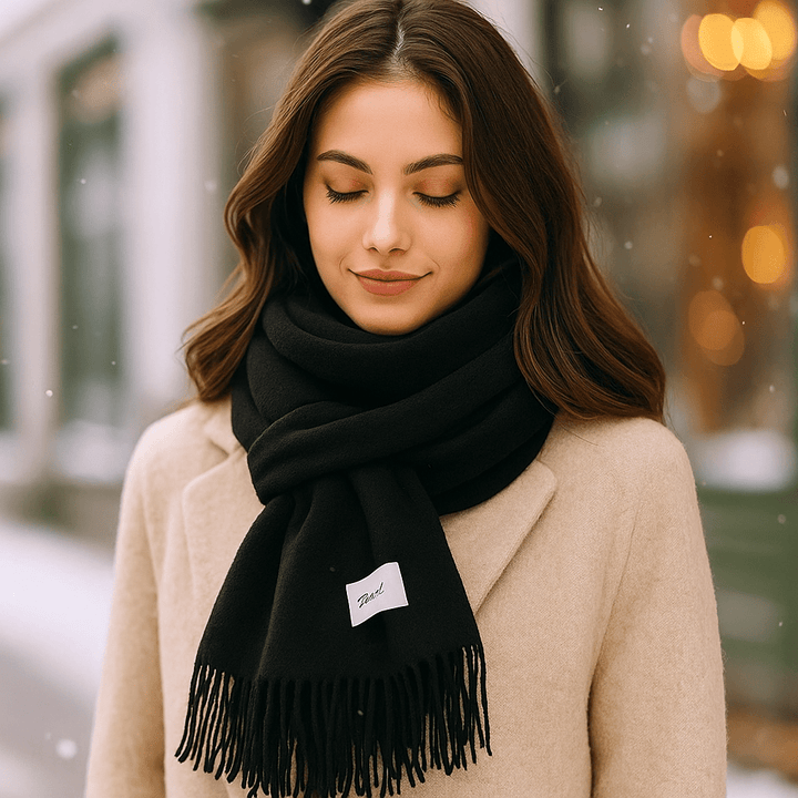 Drapé élégant: cette écharpe femme chaude et douce transforme votre tenue hivernale.