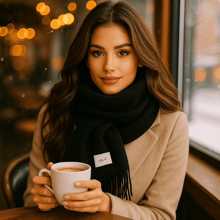 Écharpe femme douillette et chaude, l'accessoire parfait pour un hiver confortable et stylé.