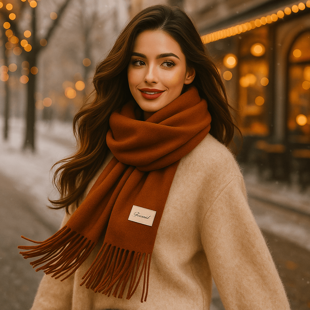 Belle écharpe femme, chaude et confortable pour l'hiver, un vrai cocon de douceur.