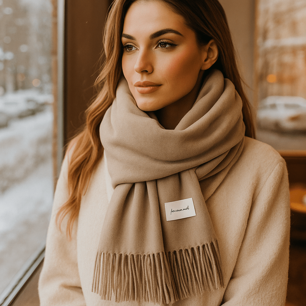 Écharpe élégante pour femme, parfaite pour l'hiver, allie chaleur, douceur et style mode.