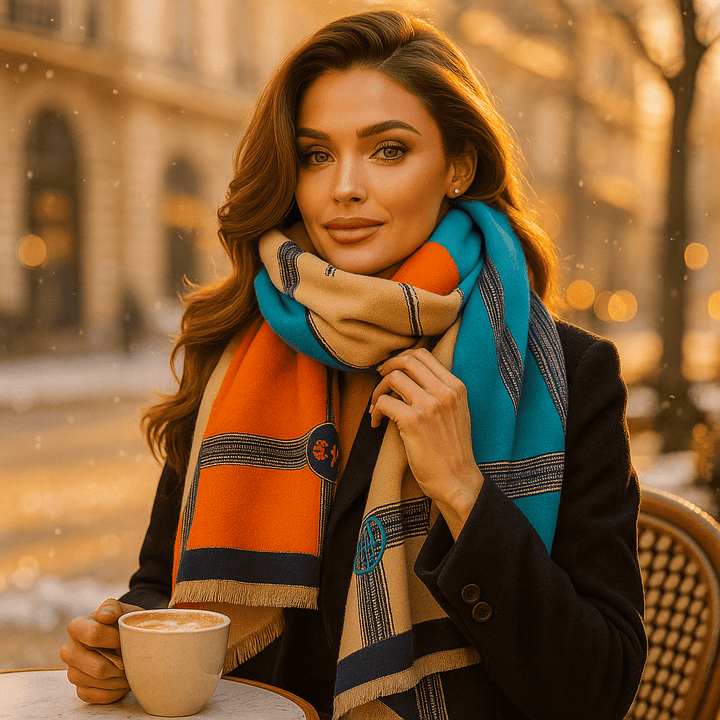 Écharpe chaude et douce en maille pour femme, élégante, parfaite pour l'hiver.