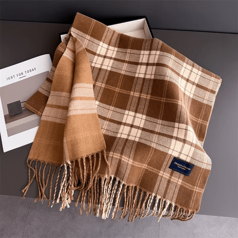 Grande écharpe chaude et douce pour femmes, un accessoire classique et polyvalent parfait pour le froid.