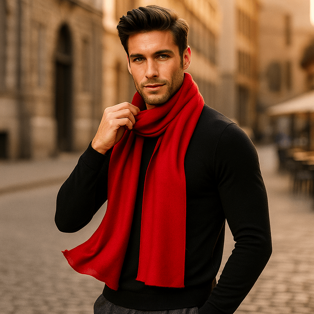 Écharpe homme douce comme de la laine, motifs rayés modernes. Essentielle pour un hiver confortable et élégant.