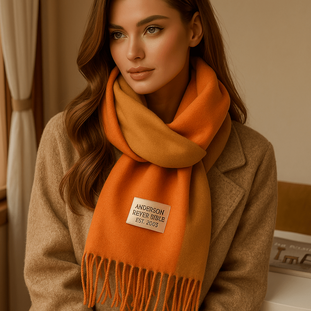 Écharpe pashmina femme réversible, joliment pliée, prête pour l'élégance automnale.