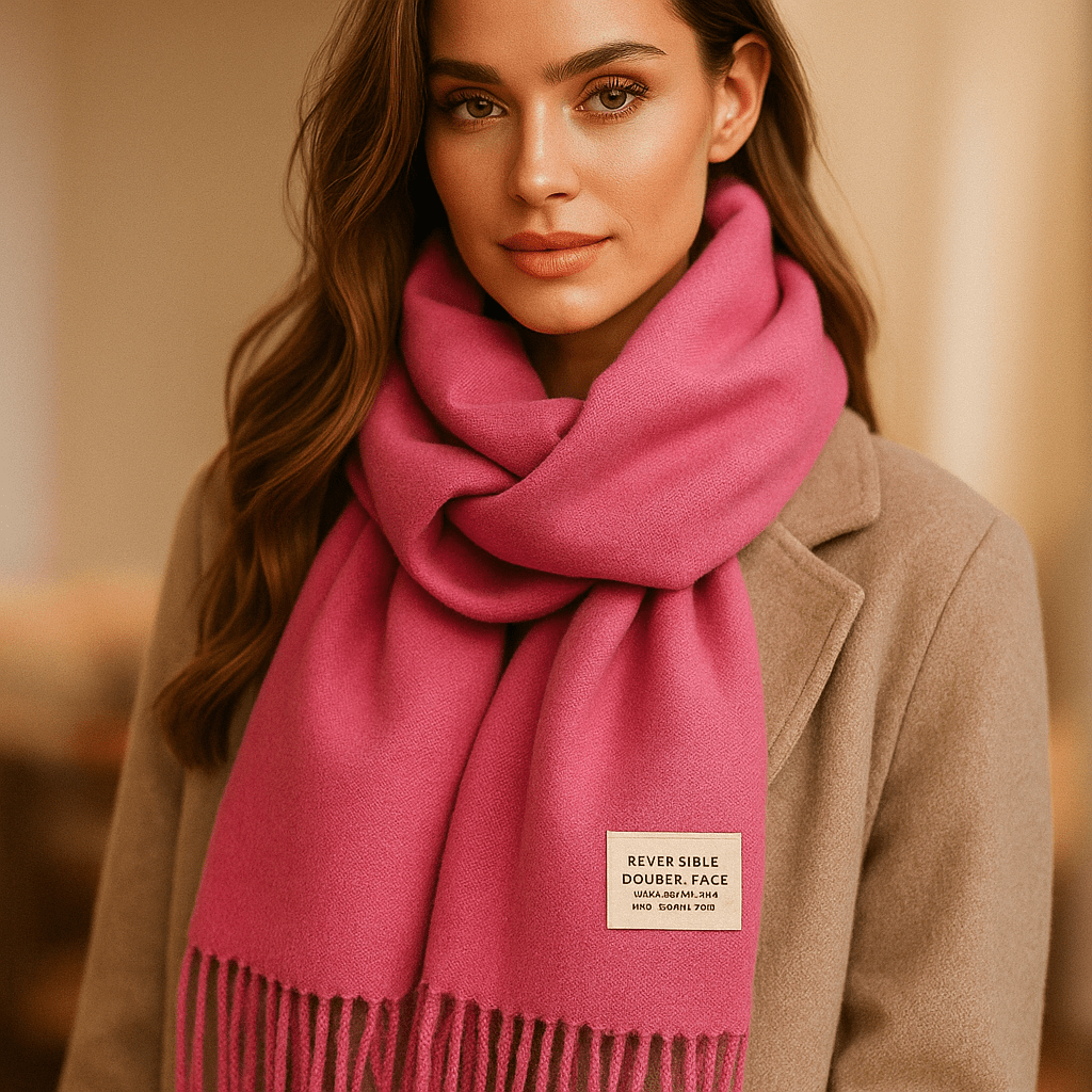 Écharpe femme réversible et bicolore, pashmina chaud et confortable.
