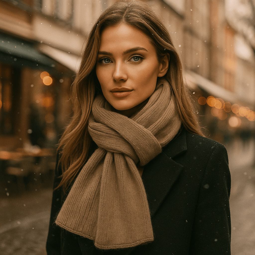Écharpe tricotée unisexe douce et chaleureuse, accessoire élégant pour l'automne et l'hiver. Confort mode.