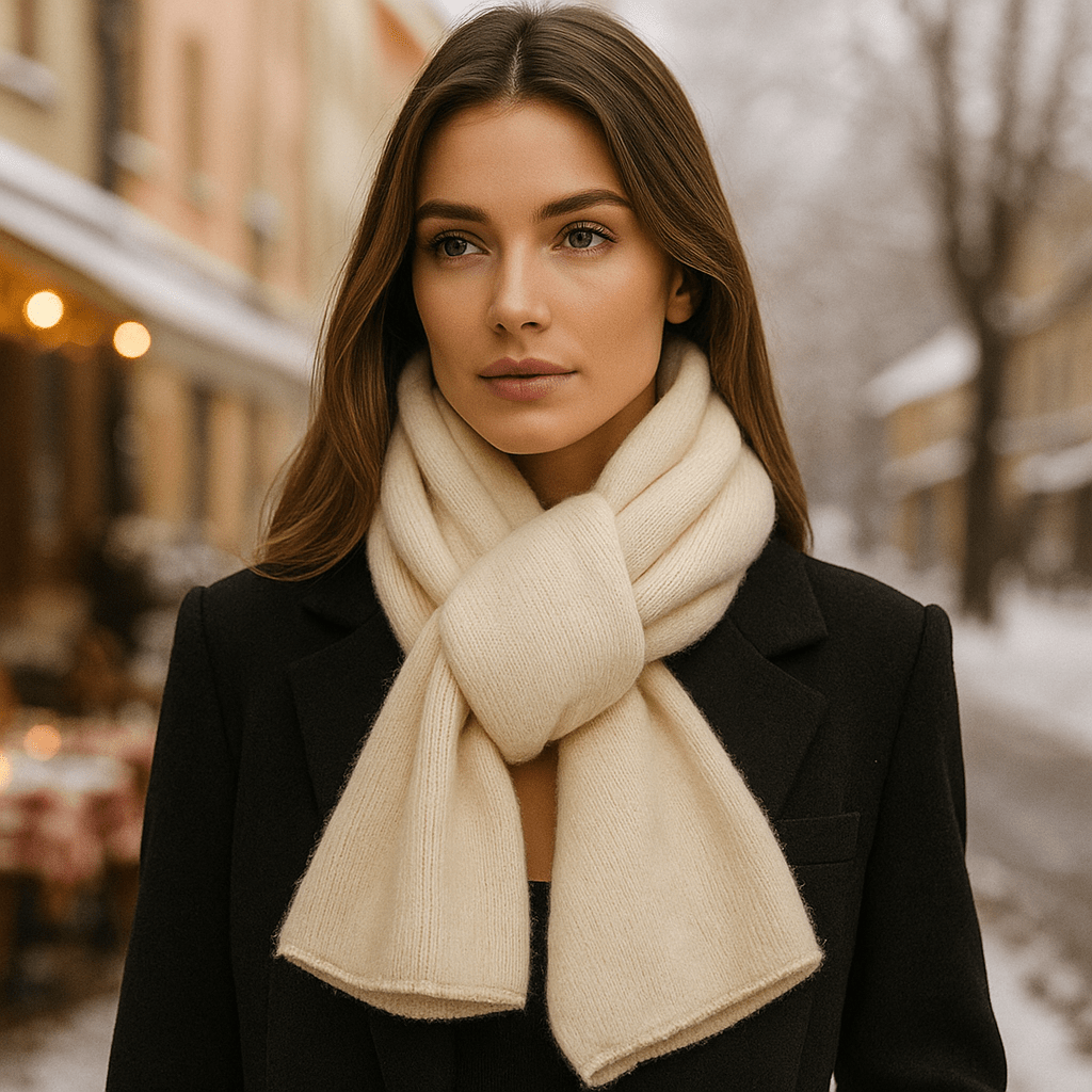 Accessoire d'hiver indispensable: écharpe tricotée unisexe douce et chaleureuse. Protège du froid avec style.