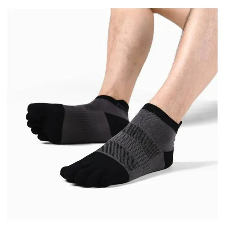 Paire de chaussettes 5 orteils unisexes respirantes, confort optimal pour activités physiques, effet pieds nus.