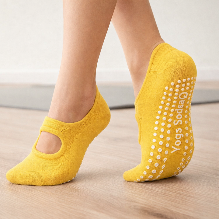 Chaussettes de sport basses douces et respirantes pour Pilates et fitness. Idéales pour l'entraînement féminin.