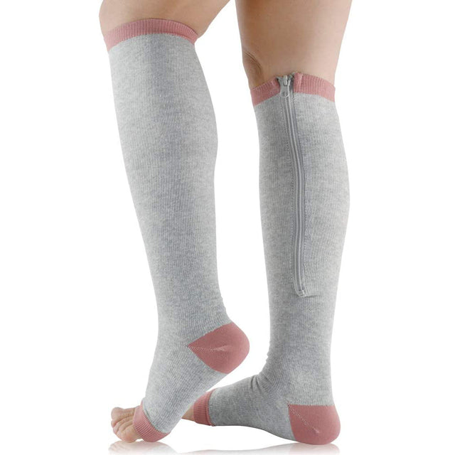 Paire de chaussettes de compression unisexe, modèle médical 20-30 mmHg, pour un soutien veineux et anti-gonflement efficace.