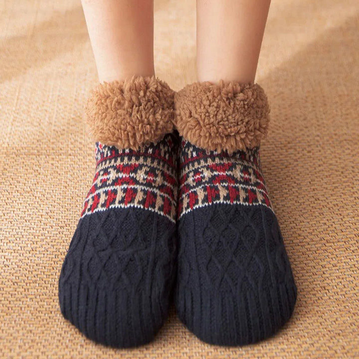 Chaussettes douillettes et antidérapantes, parfaites pour le confort à la maison, chaudes hiver.